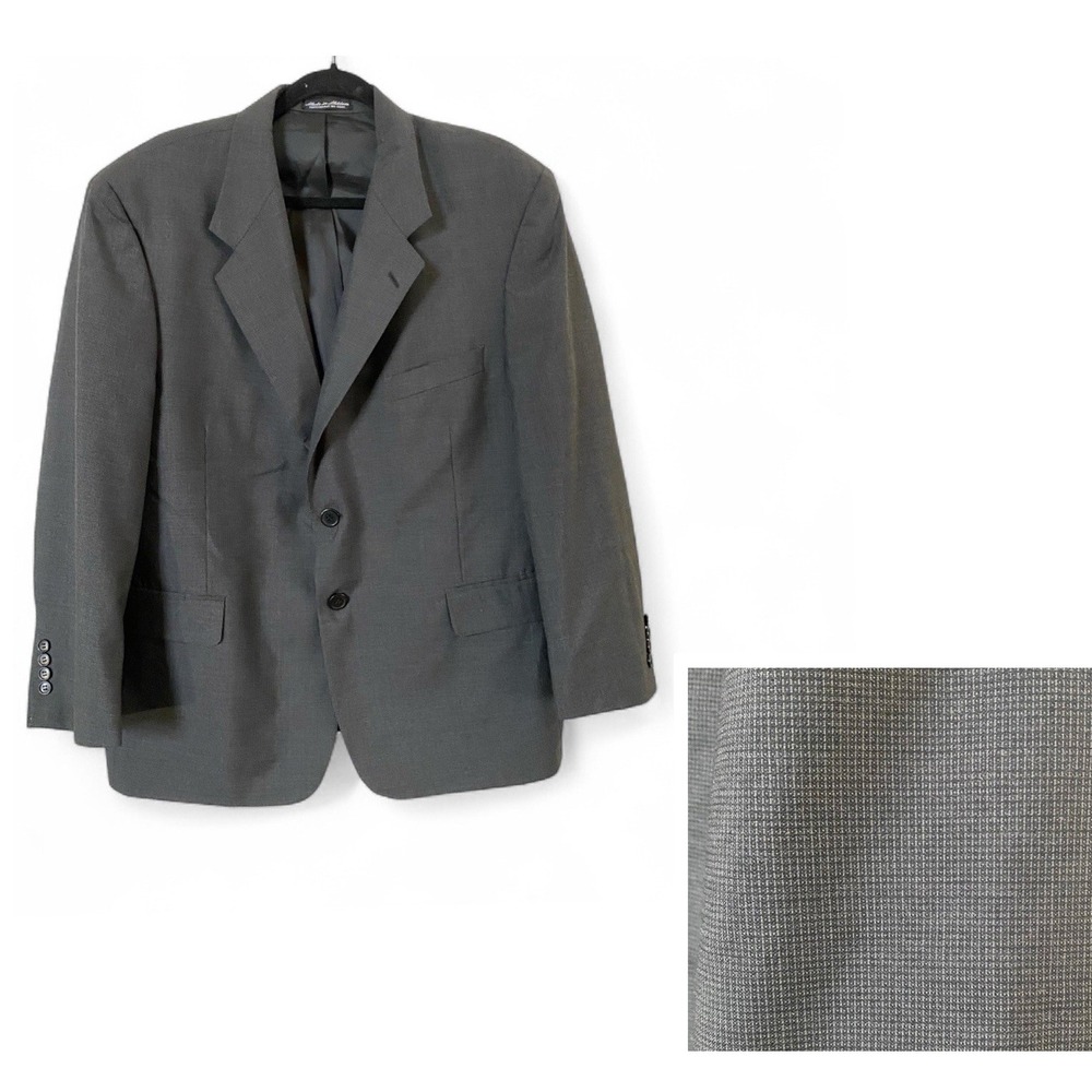 Kilburne & Finch Mens Grey Blazer Size 44S Two Button Sports Coat Career Casual